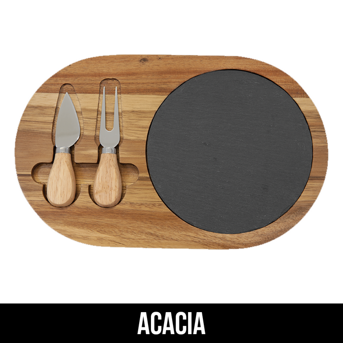 12 1/2" x 7 3/4" Oval Cheese Set with Two Tools - LZR