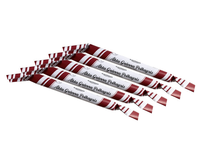 Grenna Polkagriskokeri Äkta Gränna Polkagris 5 x 50g – Handmade traditional Swedish peppermint rock candy sticks from Gränna