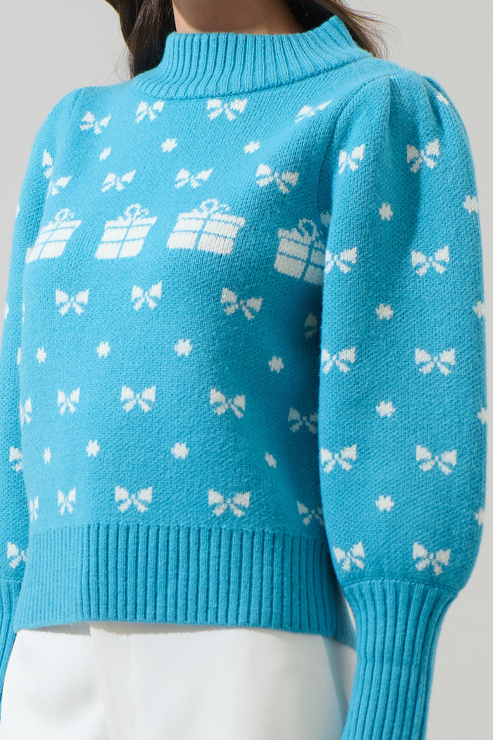Agnes Bow Mock Neck Sweater