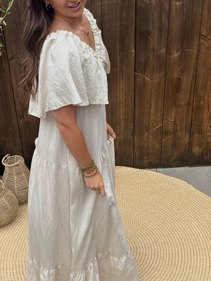 Amélie Dames Maxi Dress Linnen Look