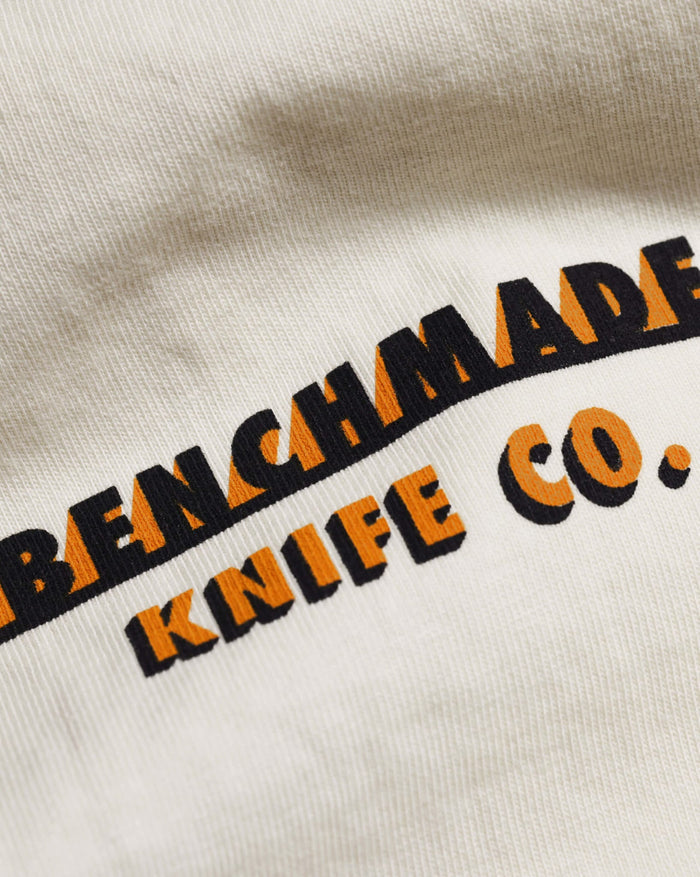 Orange Benchmade Knife Co Text Detail - Back Print Close-up | Benchmade Knife Co.