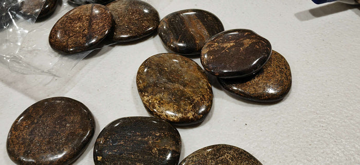 Earthstore® Bronzite - Palm Stone (2 sizes) (stay calm under stress)