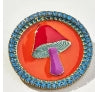 BROOCH MUSHROOM ENAMEL & CRYSTALS
