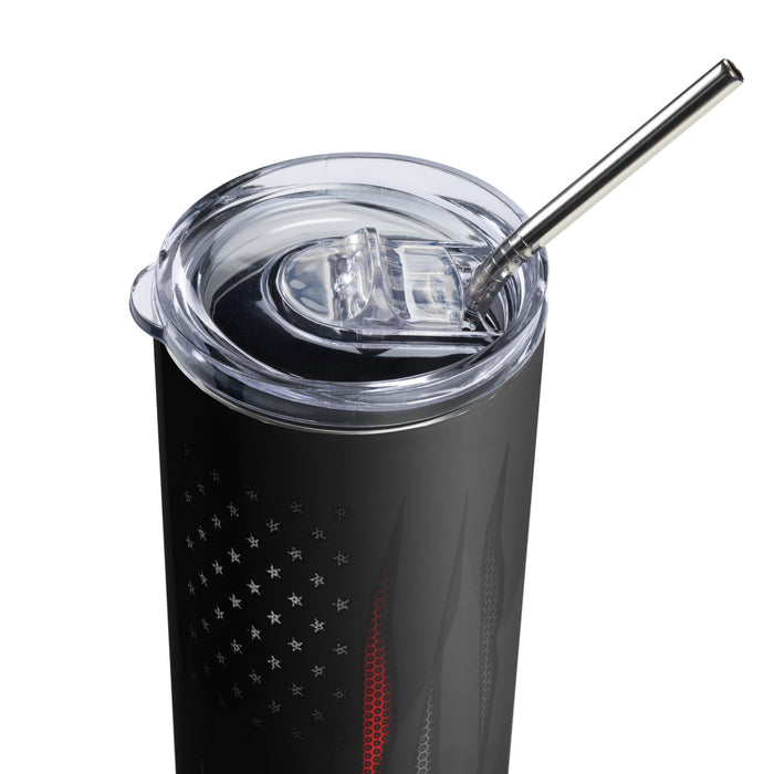 Carbon Onyx Thin Red Line Flag Tumbler