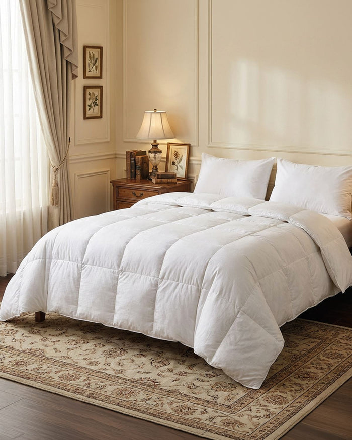 Goose Feather & Down Duvet - White - The Classic Boutique