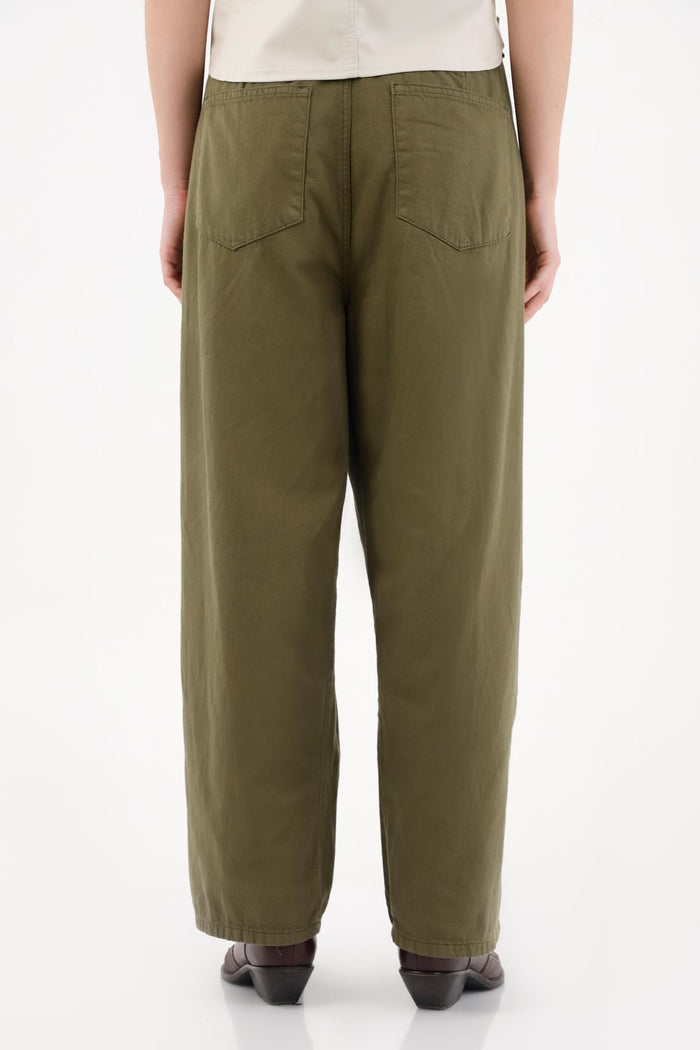 Lightweight Green Drill Pants for Women