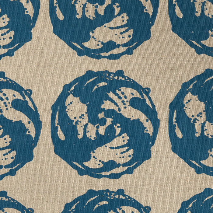 Heath House Industries Linen Screen Print Blue Detail