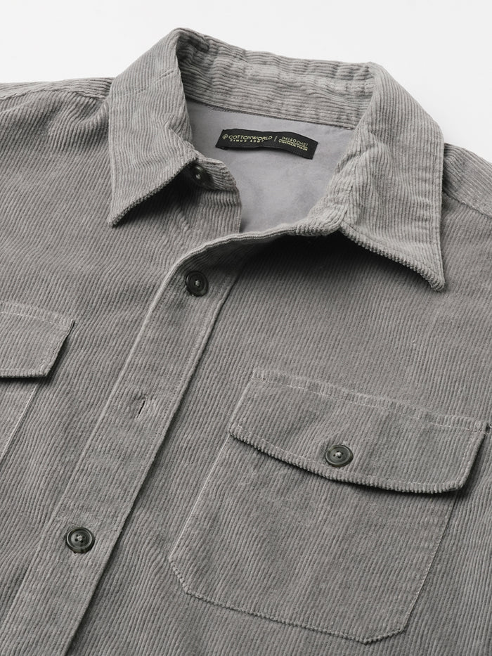 Men's 100% Cotton Regular Fit Jackets Corduroy Grey