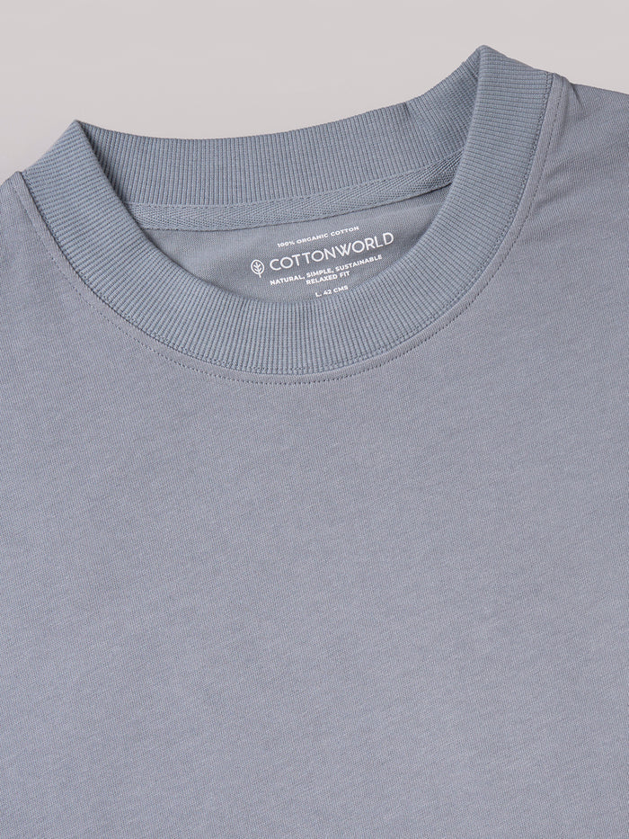 Men's 100% Cotton Relax Fit Tshirt Blue