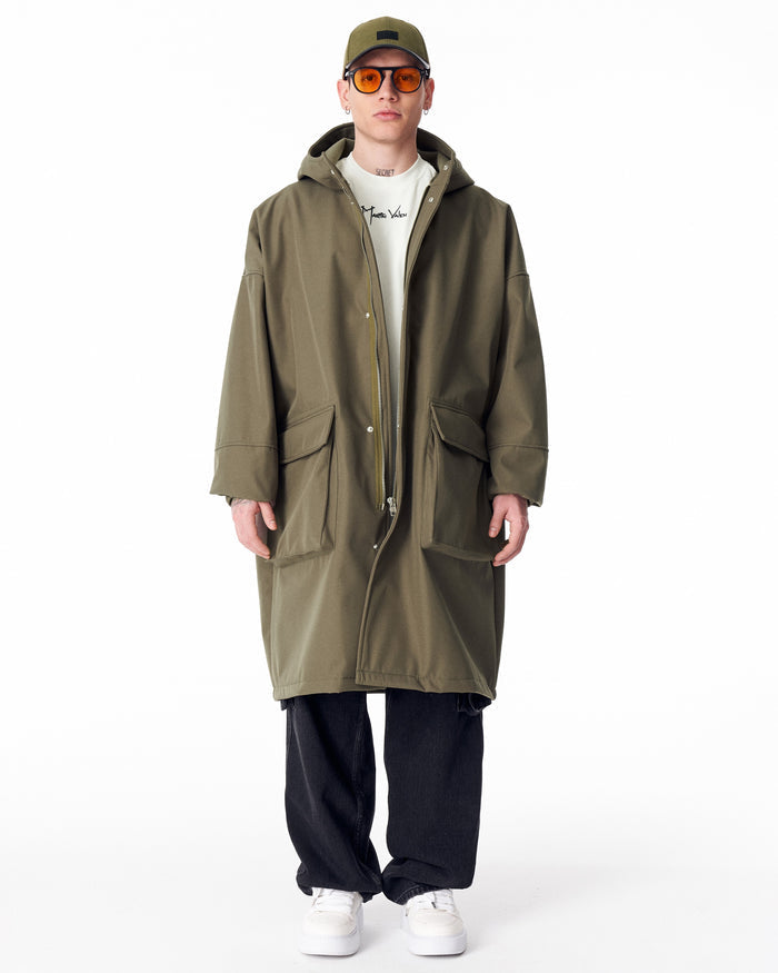 Men's Waterproof Softshell Long Jacket in Khaki (8)
