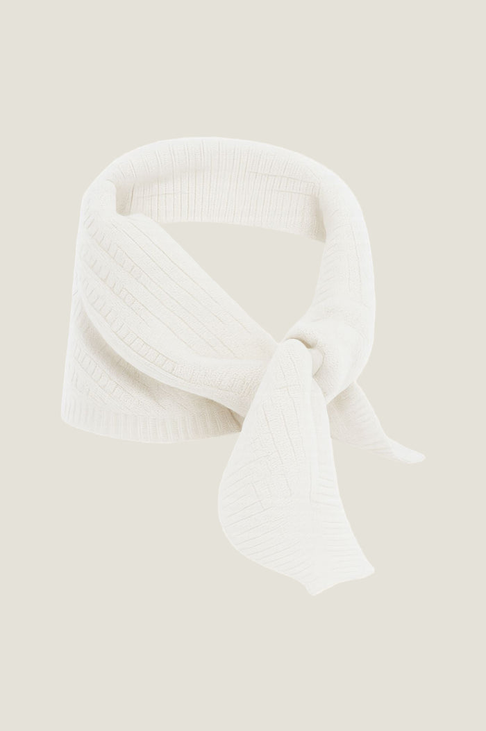 Merino Wool Tie Neck Scarf | Cream - Aspiga