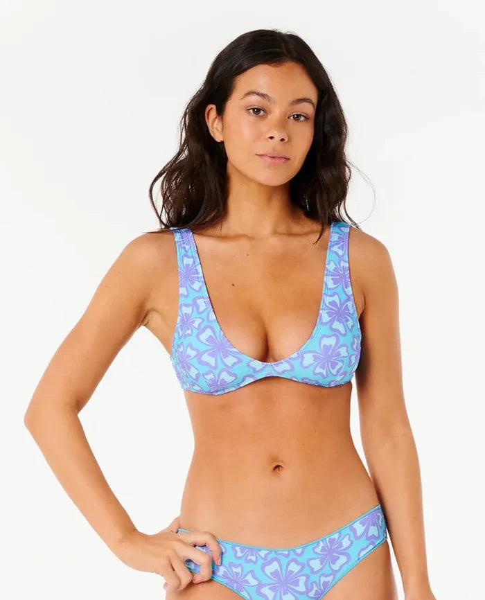 Rip Curl Neon Isles bralette bikini top blue light support