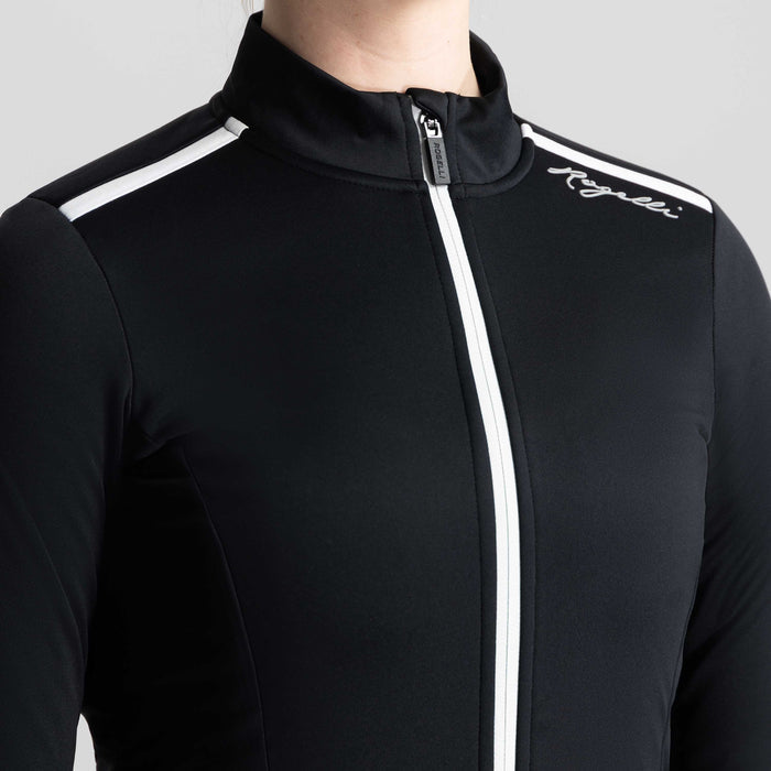 Detail van Rogelli Pesara fietsjack dames zwart voorkant.