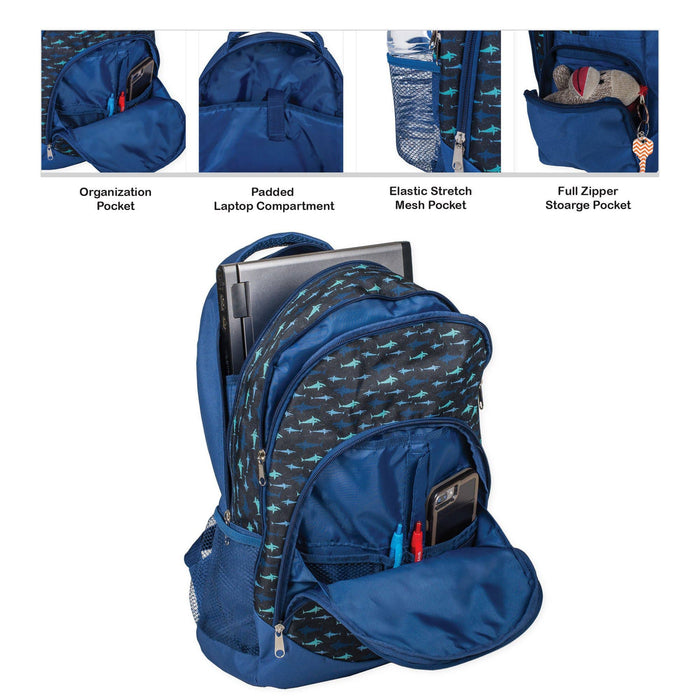 Shark Pattern Backpack & Lunchbag Set - SALE