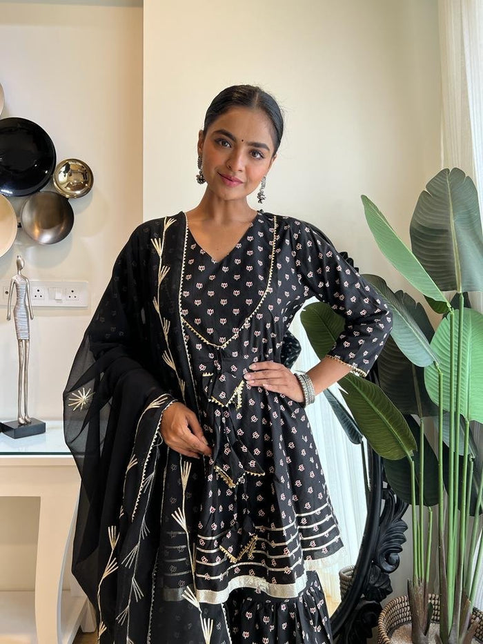 Star Stuck Black Gharara Set