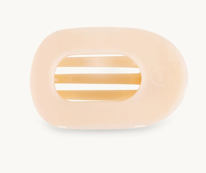 Teleties Small Flat Round Clip - Almond Beige