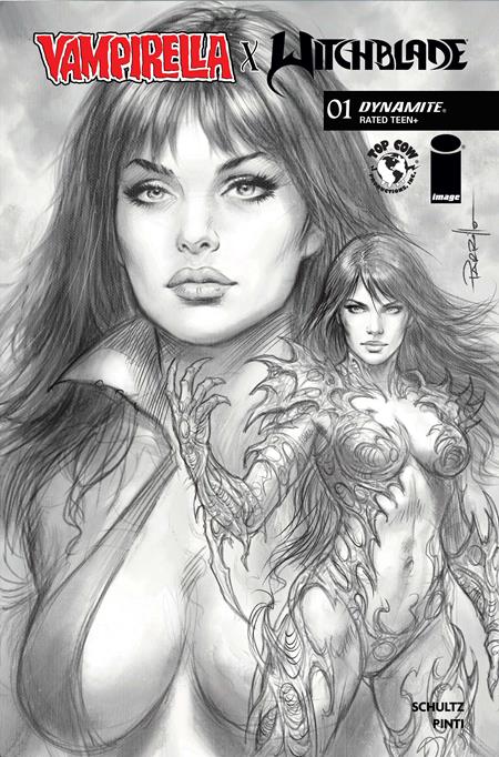 VAMPIRELLA X WITCHBLADE SPECIAL #1 (ONE SHOT) CVR J INC 1:10 LUCIO PARRILLO LINE ART VAR FOC August 31, 2026