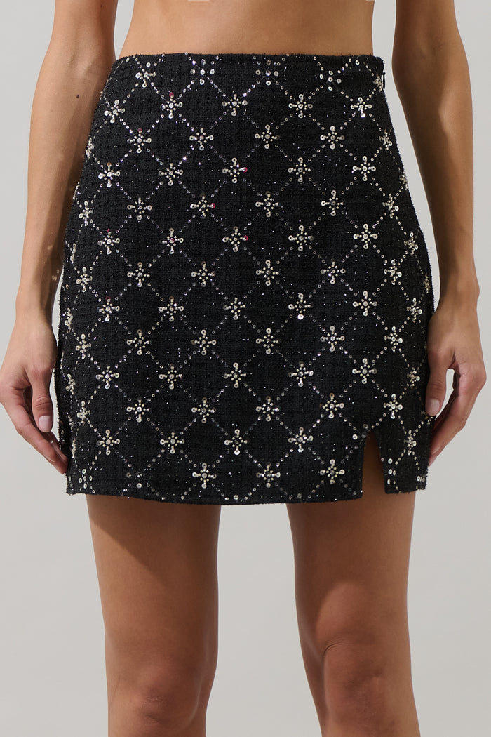 Whitney Tweed Maiya Cut Out Mini Skirt