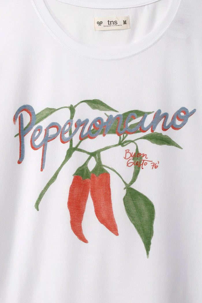Women's White Printed Basic T-Shirt