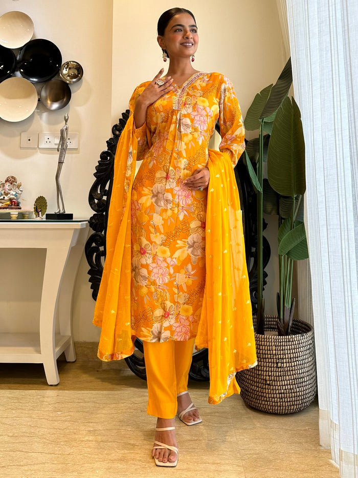 Yellow Mystical Floral Set