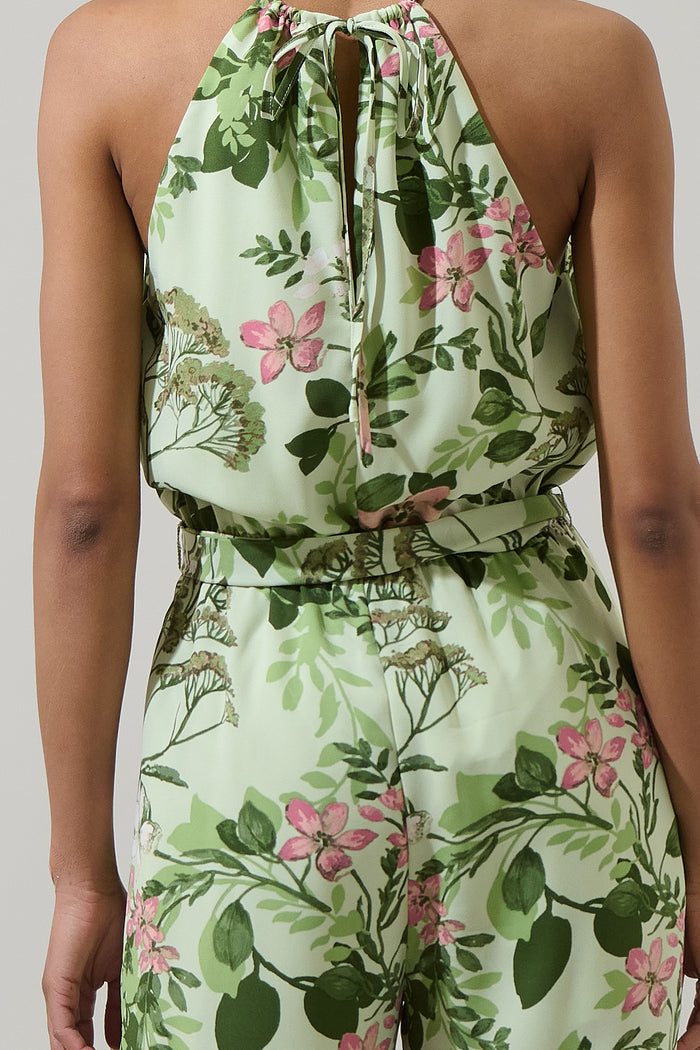 Zane Floral Lighthearted Trapeze Jumpsuit