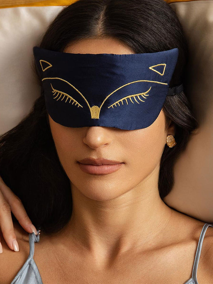 [Dark Blue] SilkSilky  Eye Mask 003