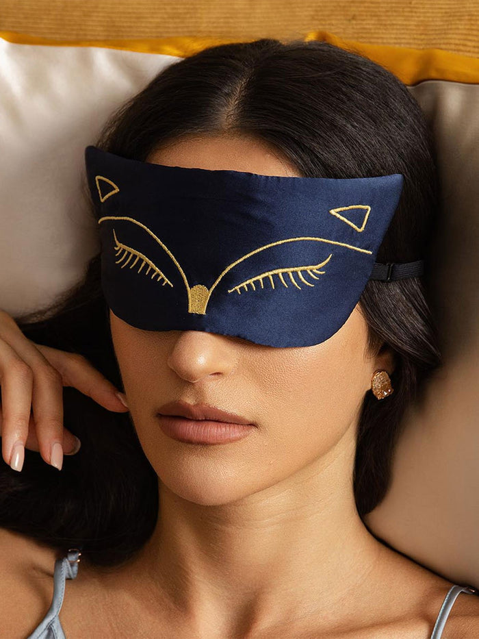 [Dark Blue] SilkSilky  Eye Mask 004