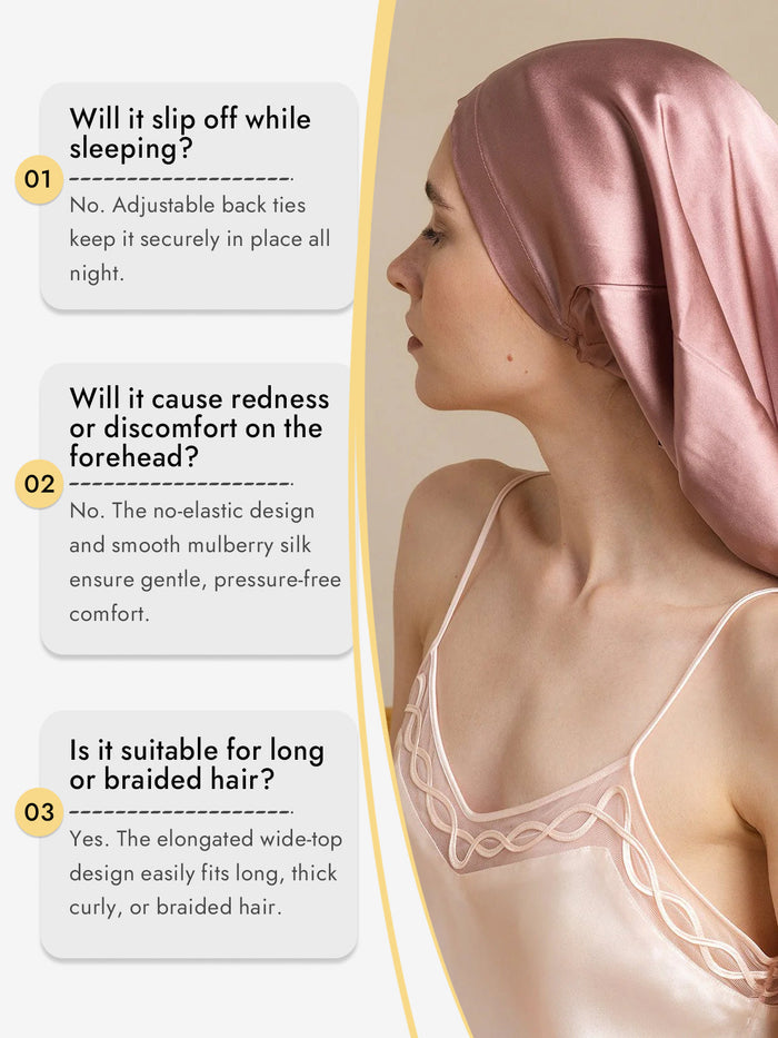 [Pale Mauve] SilkSilky  Sleep Cap 008