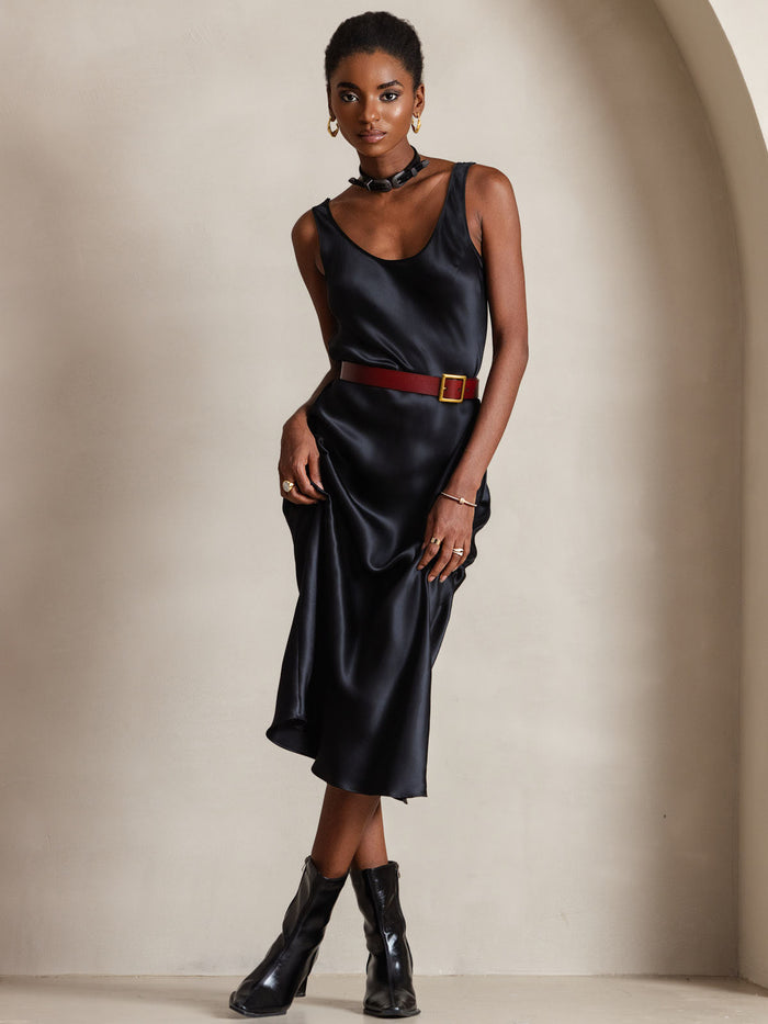 [Black] SilkSilky  Sleeveless Dress 001
