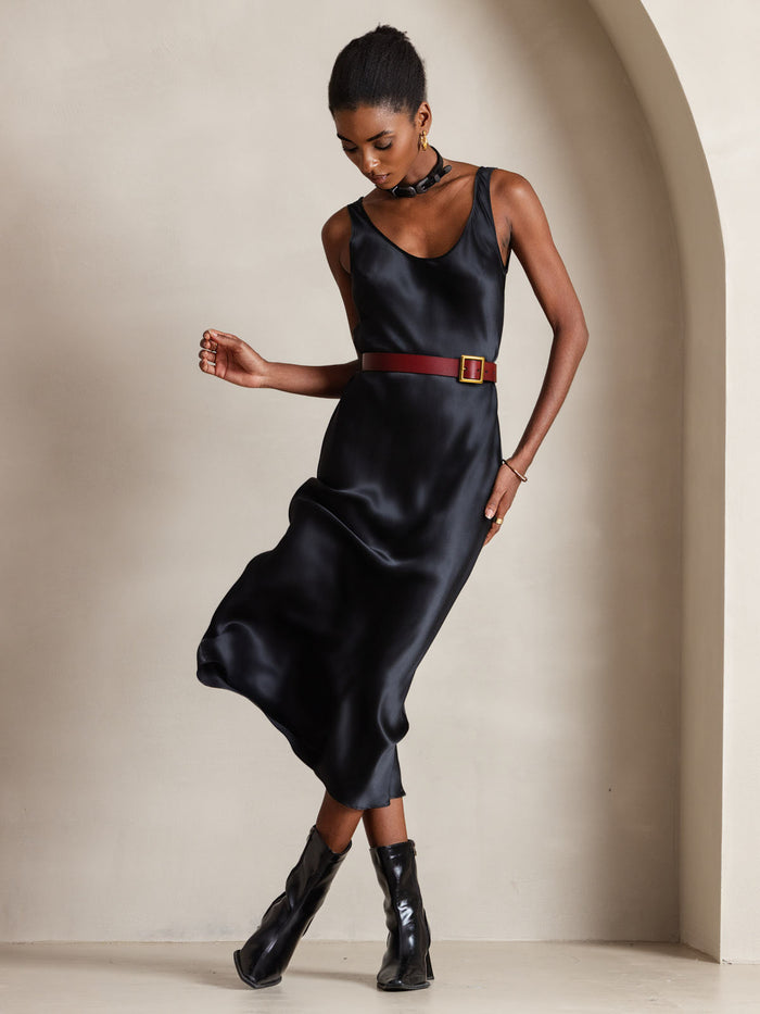[Black] SilkSilky  Sleeveless Dress 005