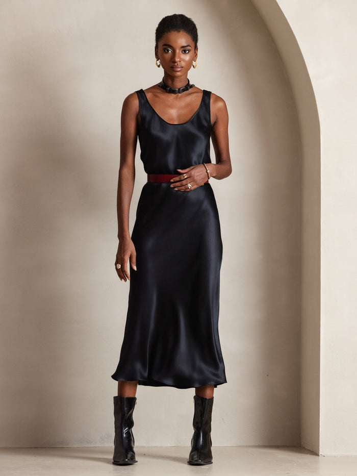[Black] SilkSilky  Sleeveless Dress 006