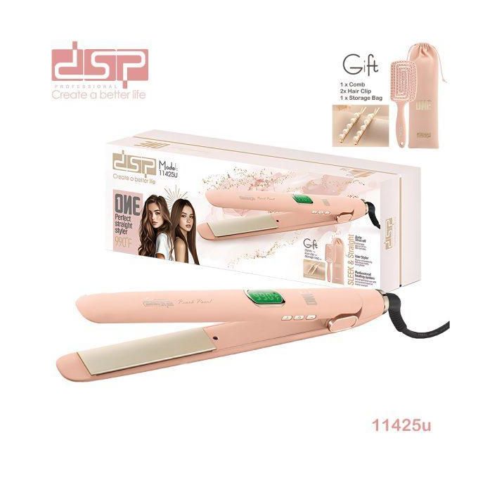 دي اس بي مكواة تمليس الشعر+فرشة هدية موديل 11425يو - DSP Hair Straightener with Free Brush - Model 11425U