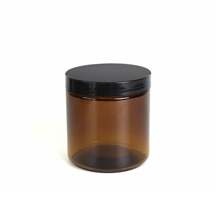 16 oz Amber Glass Jar w/ Black Cap at Your Oil Tools