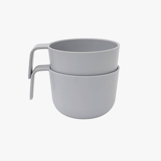 Snack Bowl in Pewter / ezpz Basics Line / Bowl with Handle and Lid for Kids #color_pewter