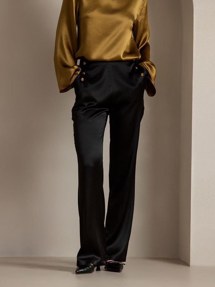 [Black] SilkSilky  Women's Pants 004