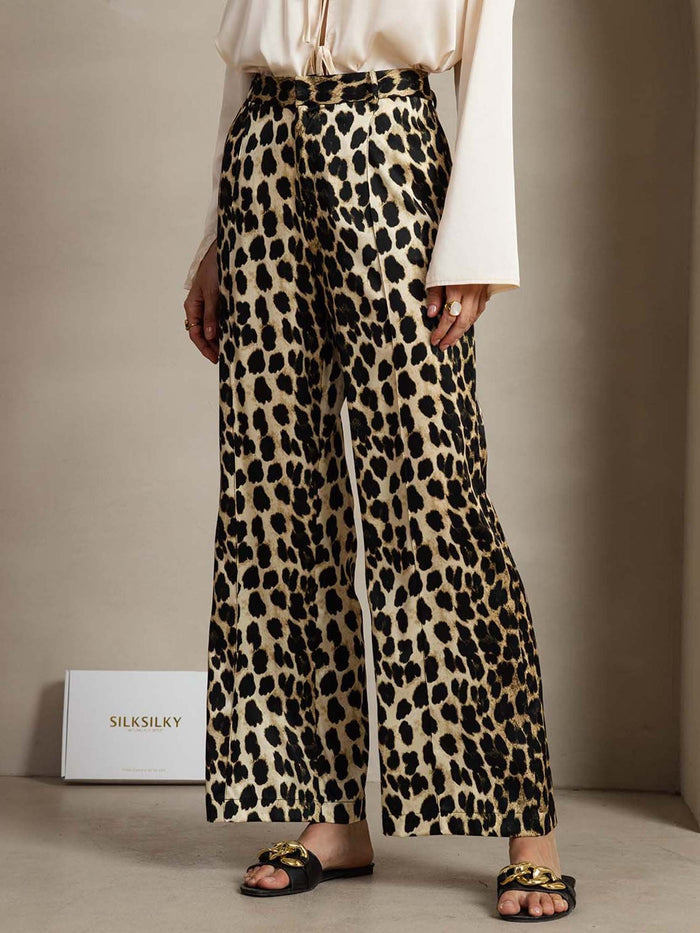 [Leopard] SilkSilky  19Momme Silk Womens Pants 003,