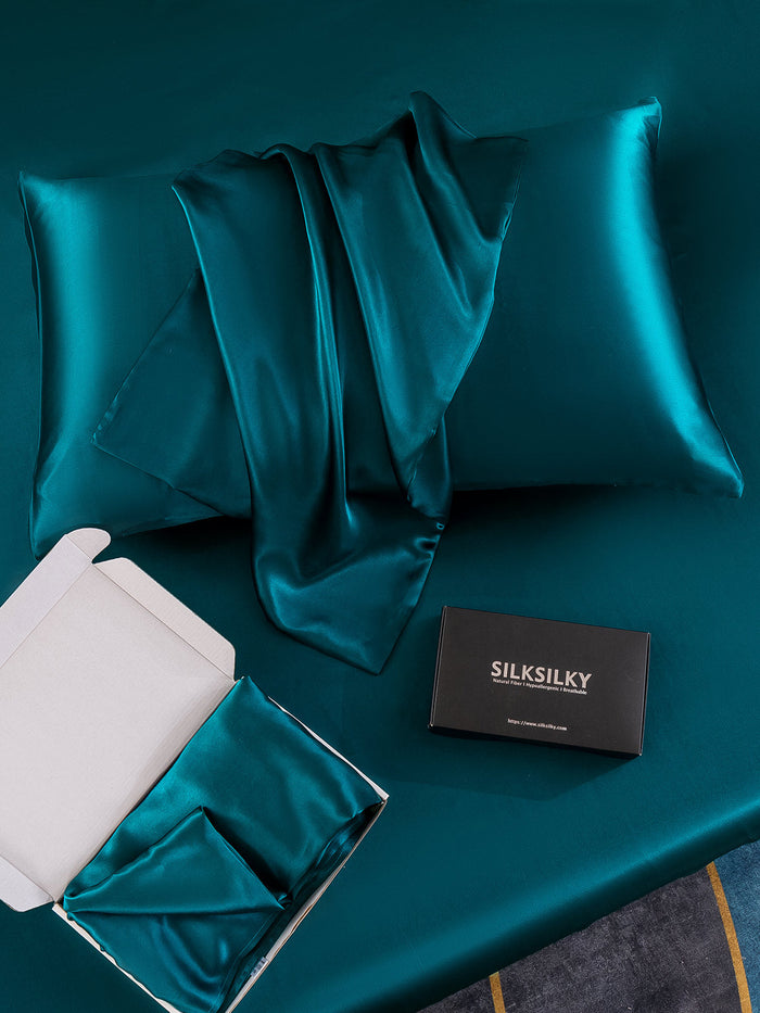 [Teal] SilkSilky  Pillowcases 006