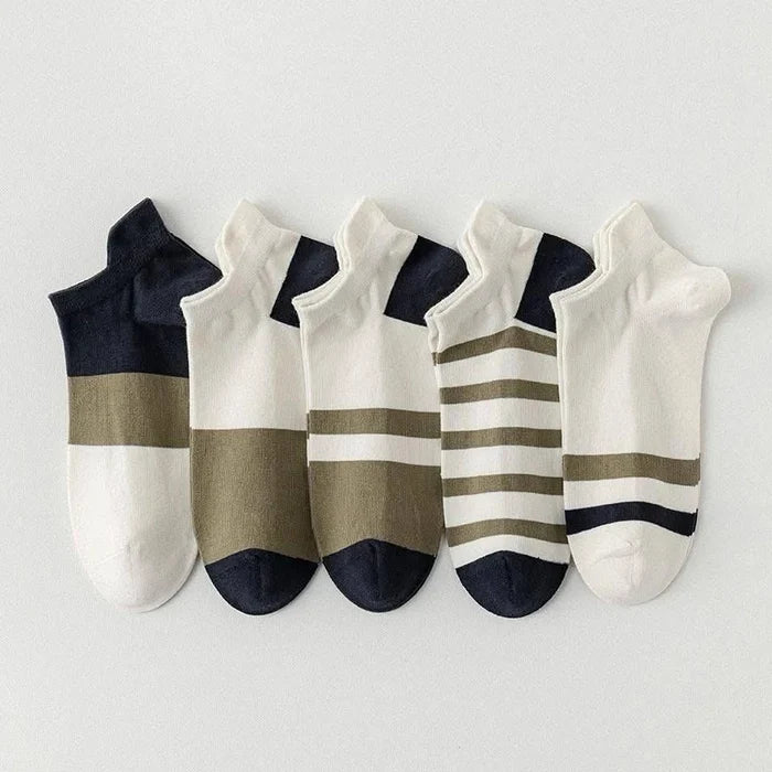 5-Pair Stylish Low-Cut Athletic Socks Combo