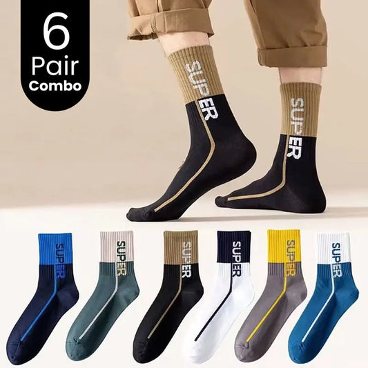 6-Pair Crew Super Socks Combo