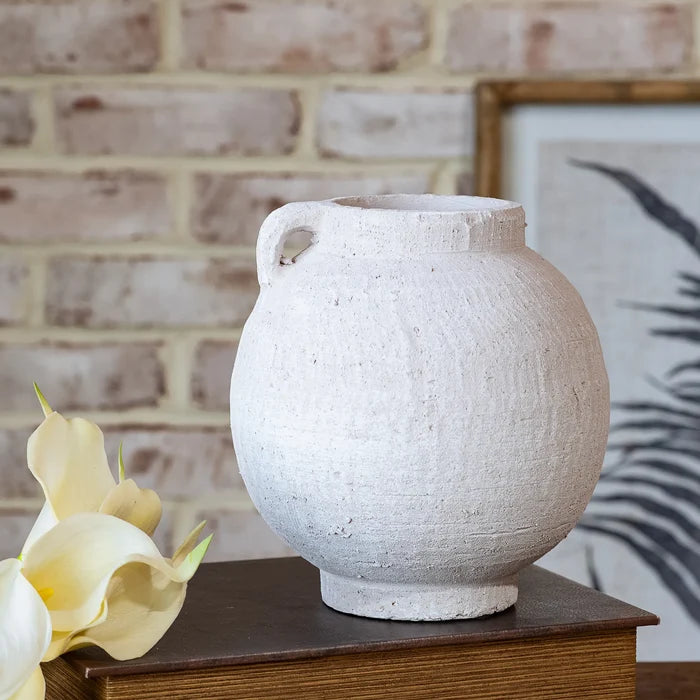 7.3" WHITE JUG VASE - Magnolia Lane co. Home + Garden + Gift
