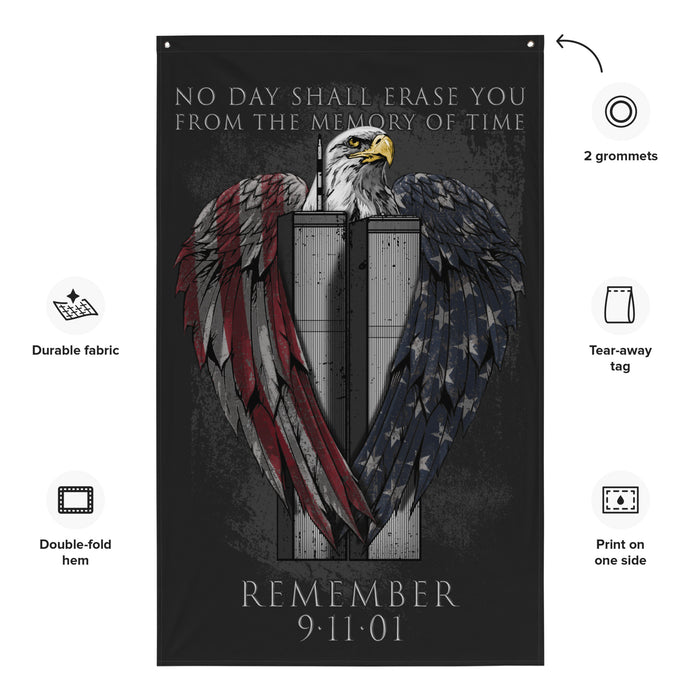9/11: No Day Shall Erase You Wall Flag