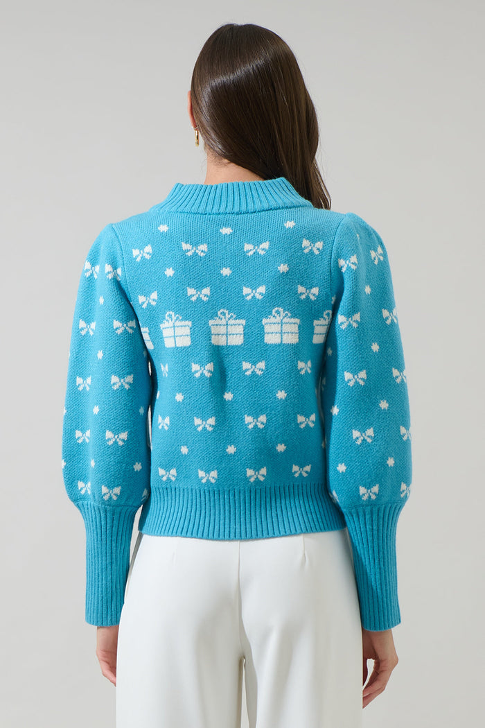 Agnes Bow Mock Neck Sweater