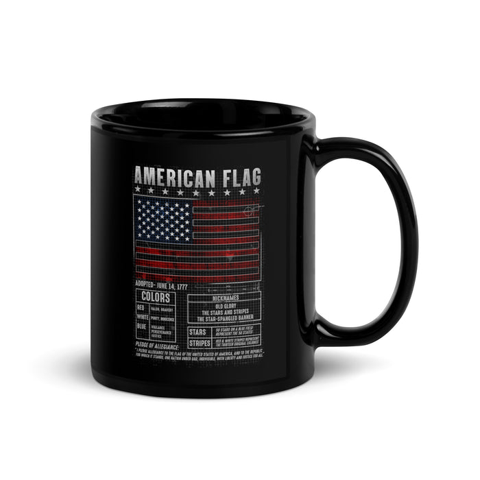 American Flag Blueprint Mug