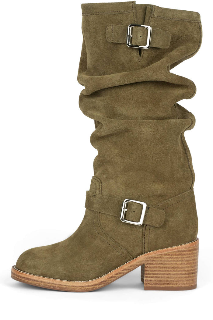 Olive Suede Natural Stack / 6