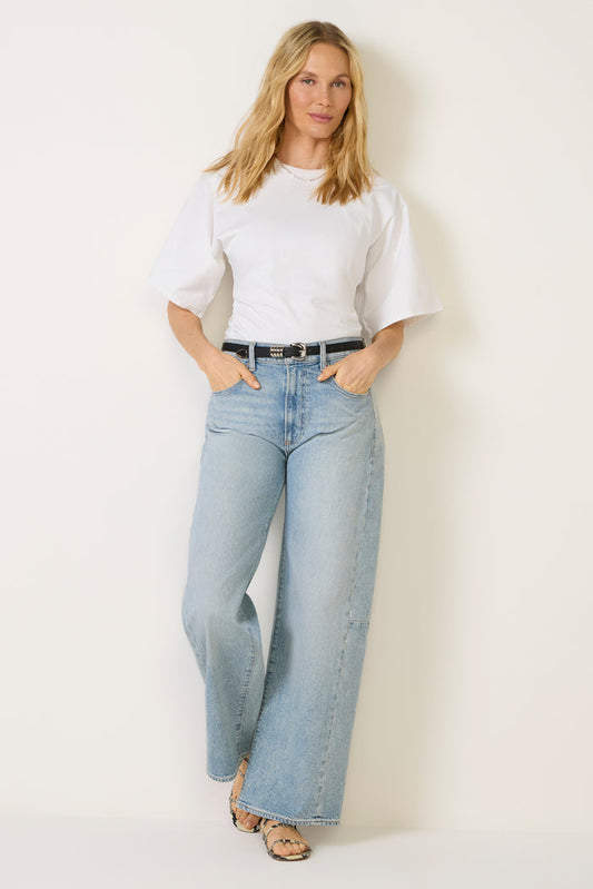 Arellia Skimmer W Outseam Panels Barrel Jean