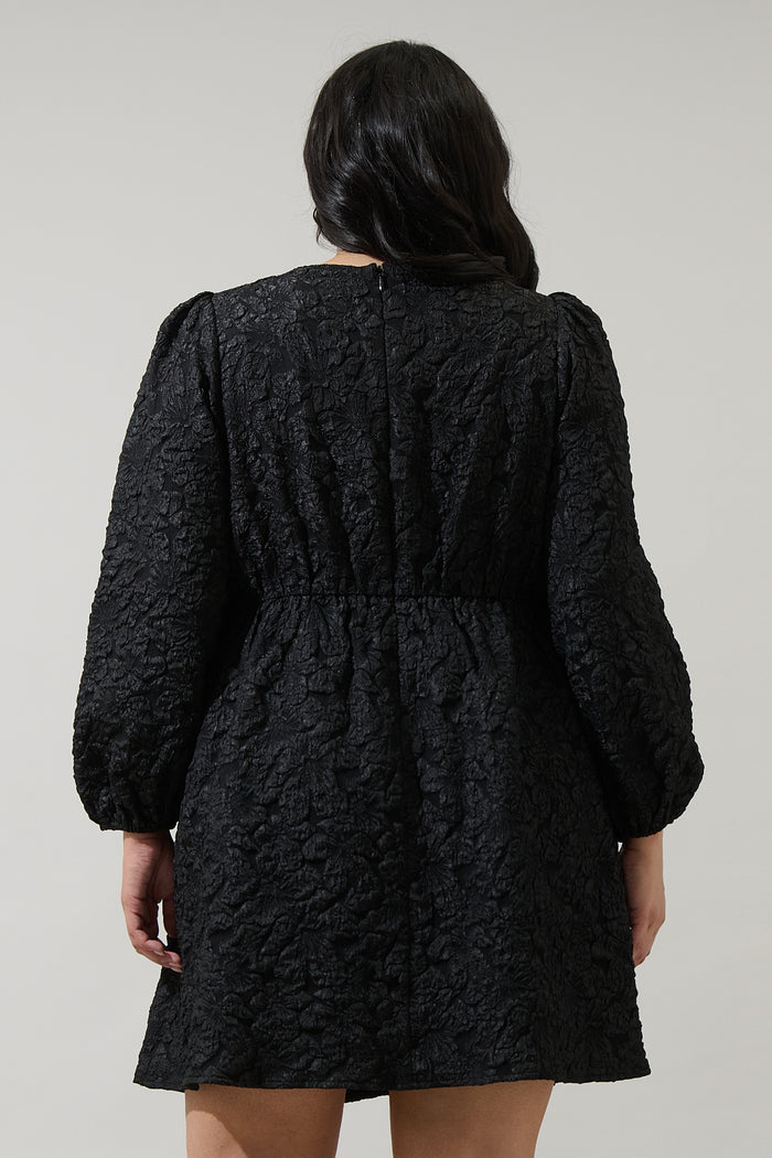 Arielle Jacquard Glow Bow Dress Curve