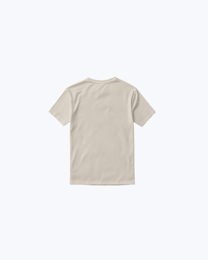 Cream BKC Women's Oversized Fit Tee - Back View plain cotton fabric | Benchmade Knife Co.