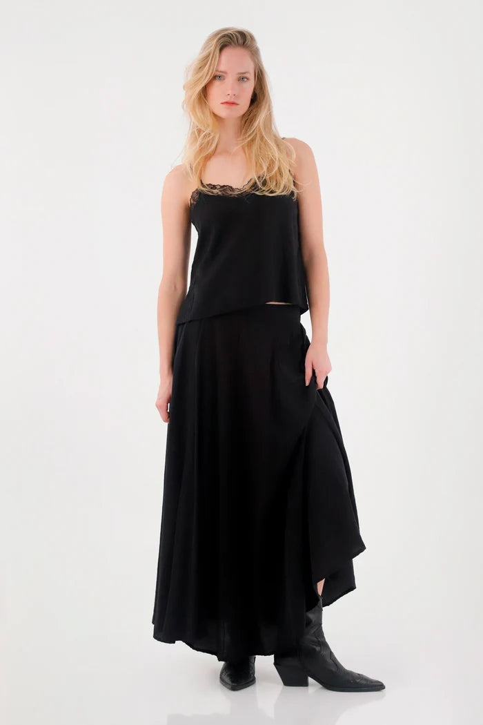 Black Strap Lace Shirt for Women