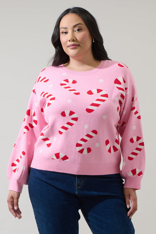 Candy Cane Pull Over Sweater Curve