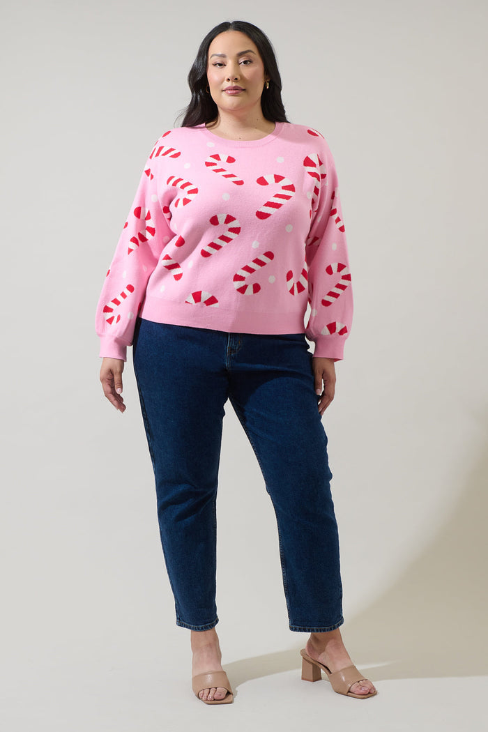 Candy Cane Pull Over Sweater Curve